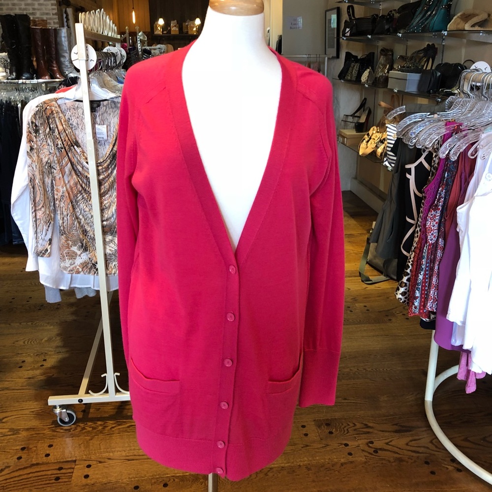 NWOT HALOGEN Pink Cardigan Sweater XL Top